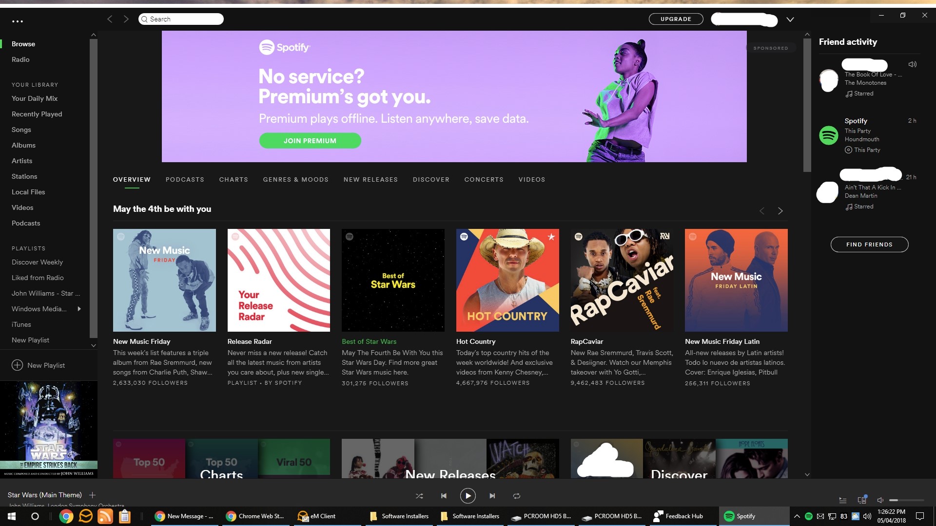 spotify music bar